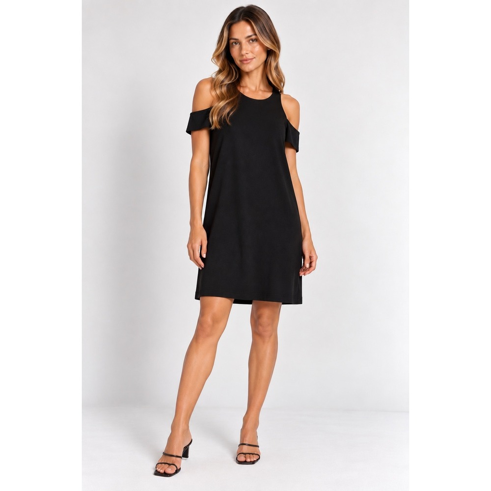 MESHKI Midi Dress Women XS Black Excellent Cold Shoulder Cut Out Bodycon 1764